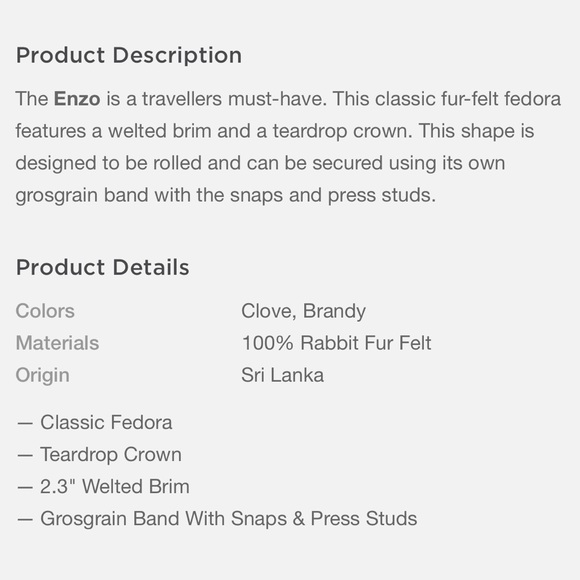 NWT Helen Kaminski Enzo Clove/Brandy Brown Felt Fur Fedora Hat - Picture 15 of 16